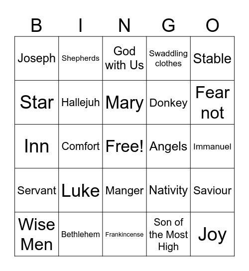 Christmas Bingo Card