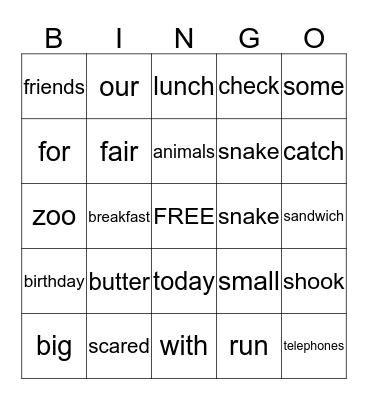 BINGO  Bingo Card