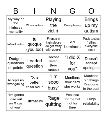 Nargiz Bingo Card