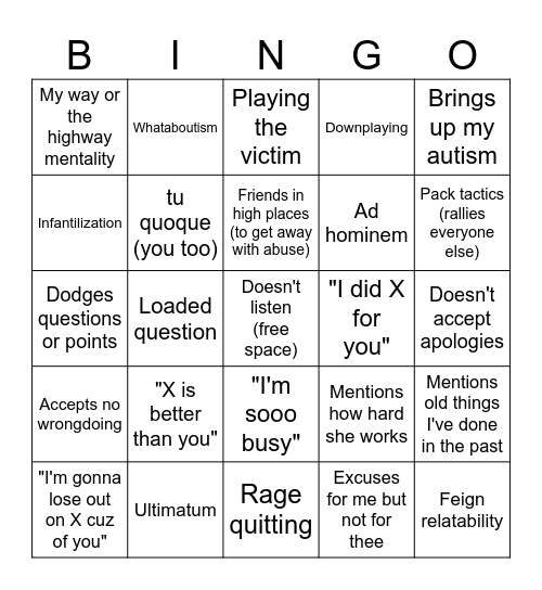Nargiz Bingo Card