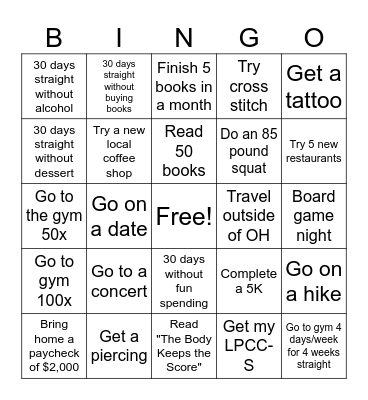 2024 Bingo Card
