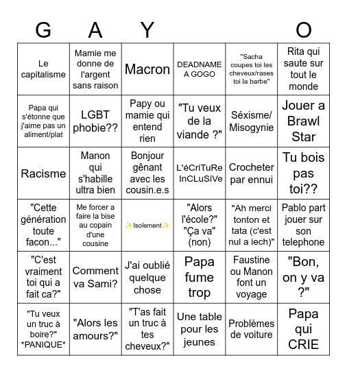 Bingo de Noel ✨ Bingo Card