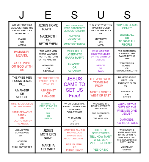 (Copyright 2023 LAW) CHRISTMAS STORY Bingo Card