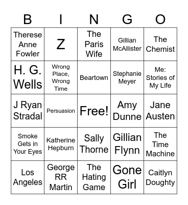 WildFlyer Book Club 2023 Bingo Card
