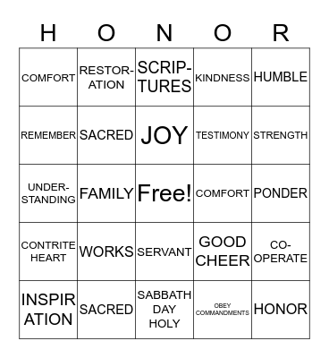 SUSTAIN PRIESTHOOD AUTHORITY OF GOD Bingo Card