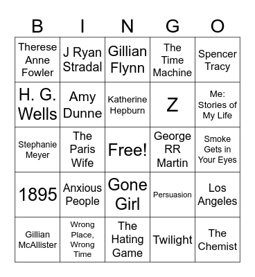 WildFlyer Book Club 2023 Bingo Card