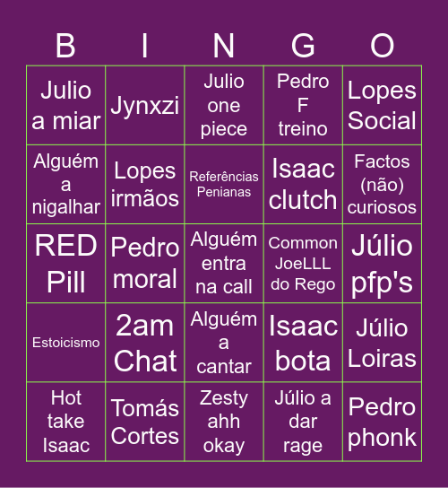 DISCORD BINGO !!!!!!!!! Bingo Card