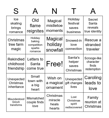 Christmas Movie Bingo Card