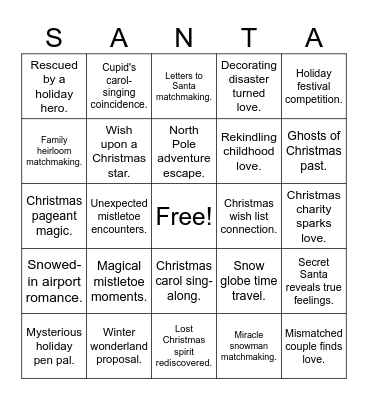 Christmas Movie Bingo Card