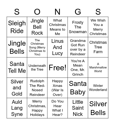 Christmas Bingo Card