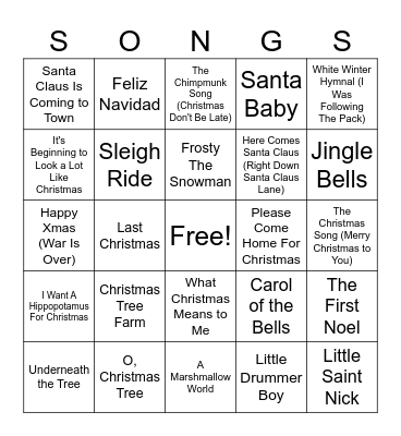 Christmas Bingo Card
