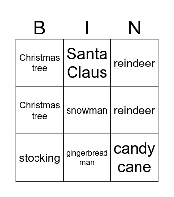 Christmas Bingo Card