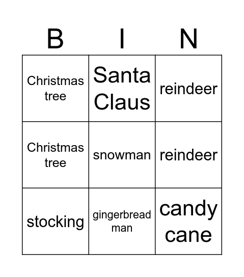 Christmas Bingo Card