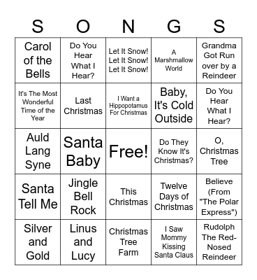 Christmas Bingo Card