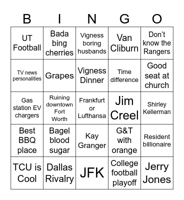 TX Bingo Card