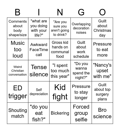 Christmas Bingo Card