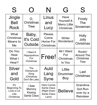 Christmas Bingo Card