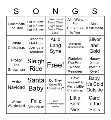 Christmas Bingo Card