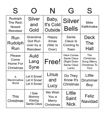 Christmas Bingo Card