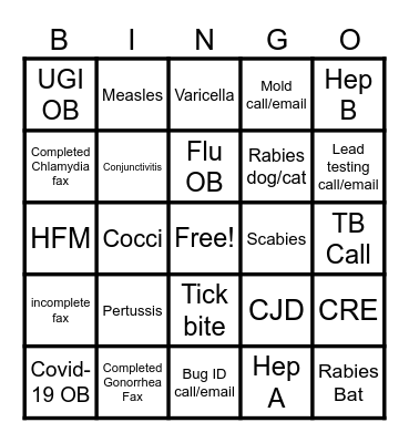 EPI Bingo Card