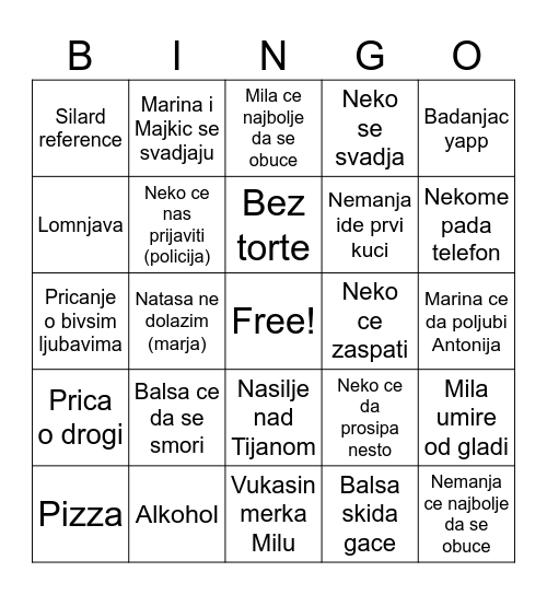 Petak Bingo Card