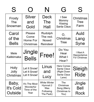 Christmas Bingo Card