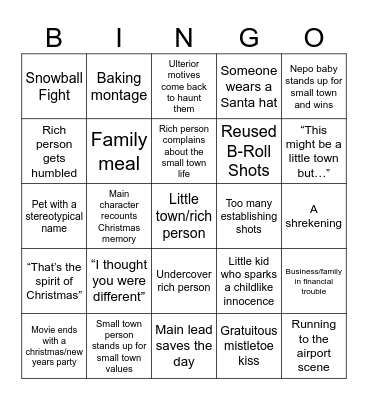 cheesy christmas bingo Card