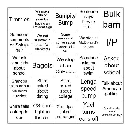 Toronto ✨BINGO✨ Bingo Card