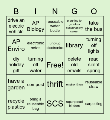 Scaluda! Bingo Card