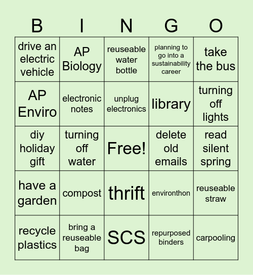 Scaluda! Bingo Card