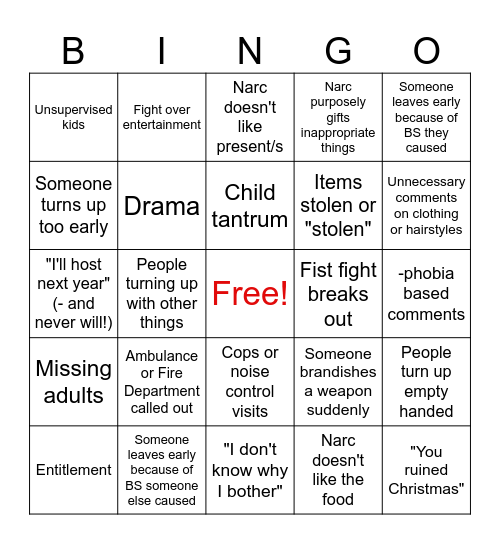 sisterhood Bingo Card