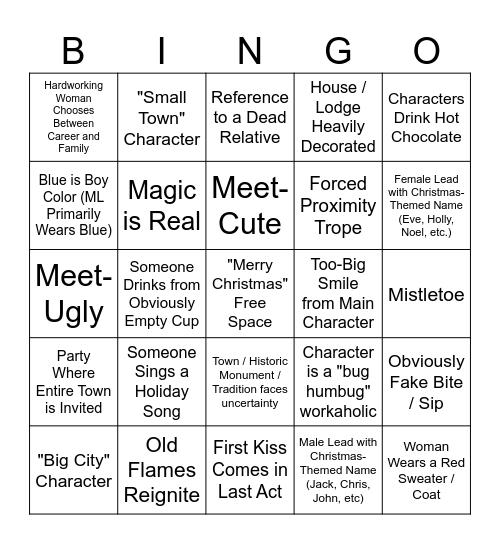 Hallmark Holiday Bingo! Bingo Card