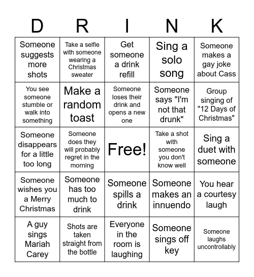 Christmas Bingo Card