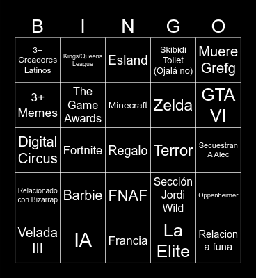 Rewind Hispano 2023 Bingo Card