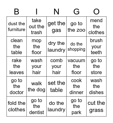 How Often Bingo Card