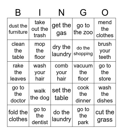 How Often Bingo Card