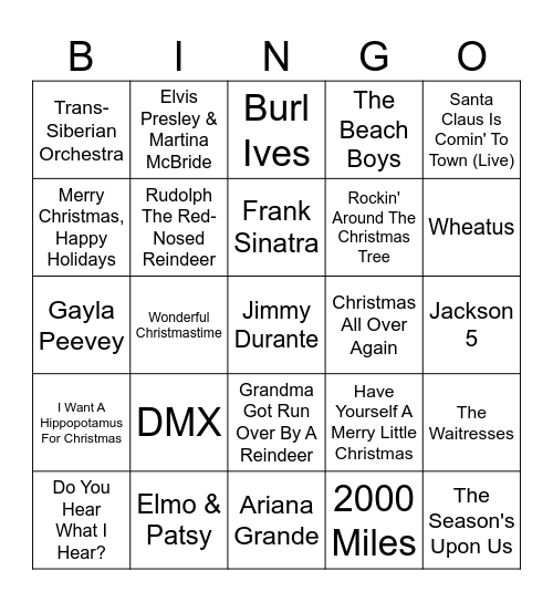 Christmas Bingo Card