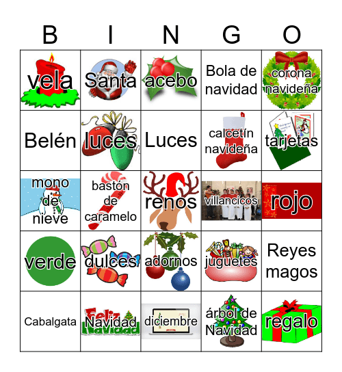 Bingo Navideño Bingo Card