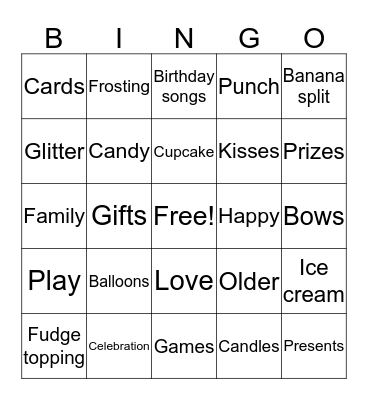 Happy Birthday Bingo Card