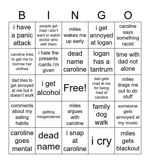 christmas bingo Card