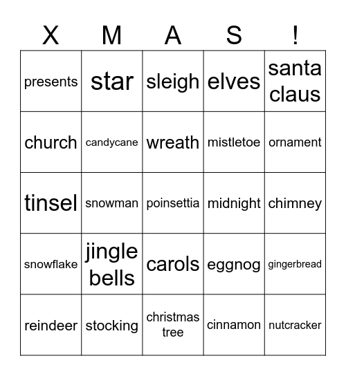 XMAS Bingo Card