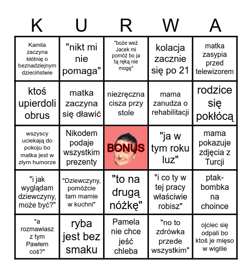 WIGILIA NA JADWIGI BINGO Card