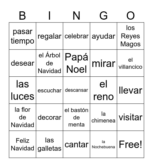 La Navidad Bingo Card