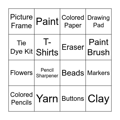 Hobby Lobby / Michaels Bingo Card