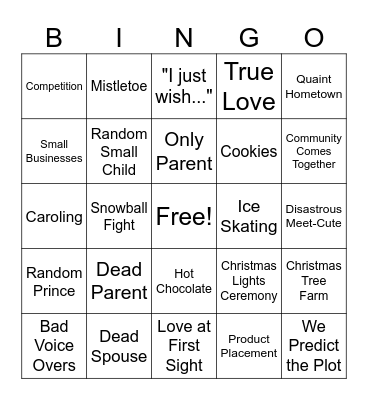 Christmas Movie Bingo Card