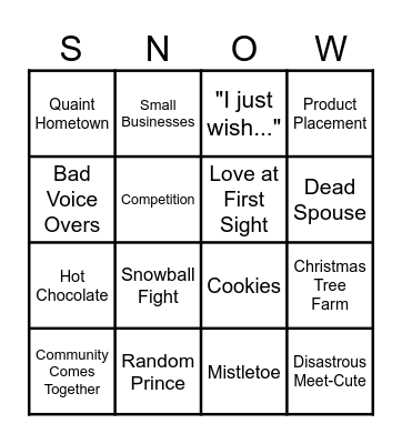 Christmas Movie Bingo! Bingo Card