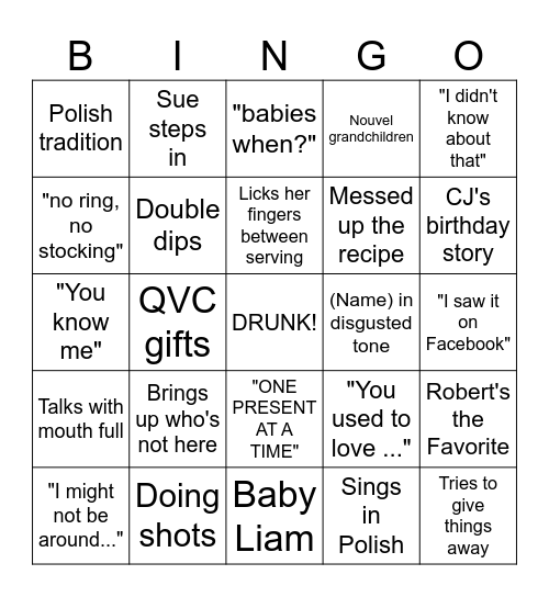 GRANDMA BINGO Card