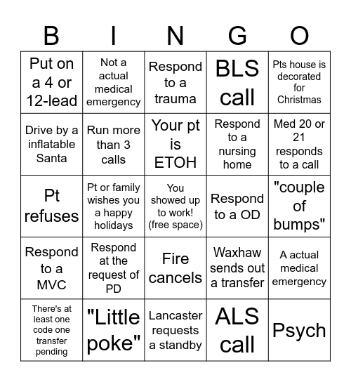 B-Shift Bingo! Bingo Card