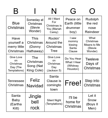 Black Christmas Bingo Card