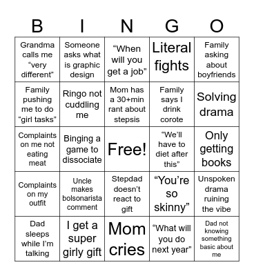 Holiday bingo! Bingo Card